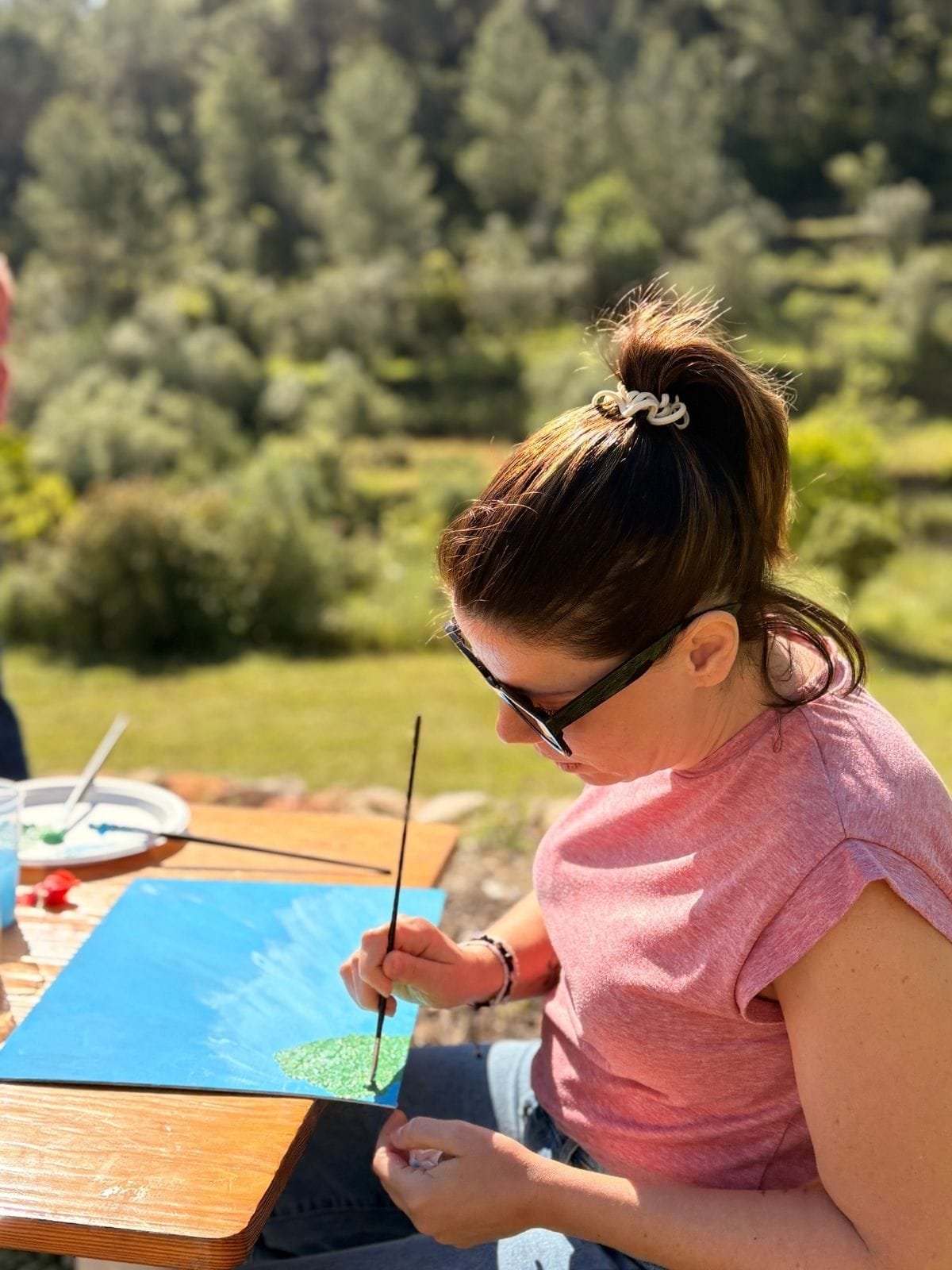 Ejercicio de arteterapia durante el retiro Expándete